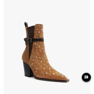 Schutz Kelsey Suede Bootie - Studded Brown